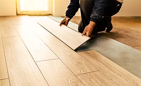 Wood or tile being added to the floor