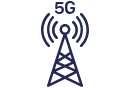 Phone tower with 5G (icon)