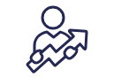Person holding an upward arrow demonstrating Prudent Growth Strategy