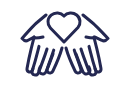Two hands embracing a heart